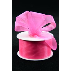 Organza Ribbon , Shocking Pink, 1.5 Inch x 25 Yards (1 Spool) SALE ITEM