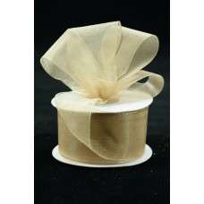 Organza Ribbon , Toffee, 1.5 Inch x 25 Yards (1 Spool) SALE ITEM