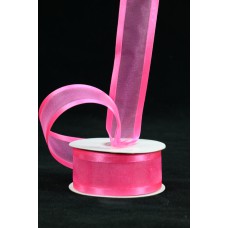 Organza Ribbon With Satin Edge , Fuchsia, 1-1/2 Inch x 25 Yards (1 Spool) SALE ITEM