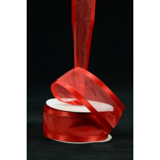 Organza Ribbon With Satin Edge , Red, 1-1/2 Inch x 25 Yards (1 Spool) SALE ITEM