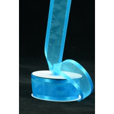 Organza Ribbon With Satin Edge , Turquoise, 1-1/2 Inch x 25 Yards (1 Spool) SALE ITEM