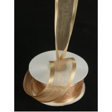 Organza Ribbon With Satin Edge , Old Gold, 5/8 Inch x 25 Yards (1 Spool) SALE ITEM Organza Ribbon With Satin Edge , Old Gold, 5/8 Inch x 25 Yards (1 Spool) SALE ITEM