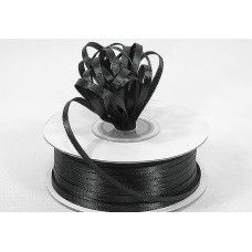 Double Faced Satin Ribbon , Black, 1/8 Inch x 100 Yards (1 Spool) SALE ITEM