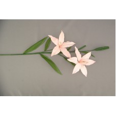 Handwrapped Fantasy Lily, peach, Artificial Silk Flower (lot of 12)