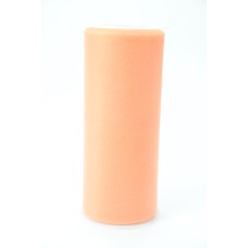 6 Inches Wide x 25 Yard Tulle, Peach (1 Spool) SALE ITEM