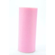 6 Inches Wide x 25 Yard Tulle, Pink (1 Spool) SALE ITEM