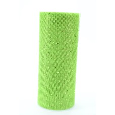 6 Inch Wide x 10 Yard Net, Apple Green Glittered (1 Spool) SALE ITEM