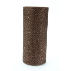6 Inch Wide x 10 Yard Net, Chocolate Brown Glittered (1 Spool) SALE ITEM