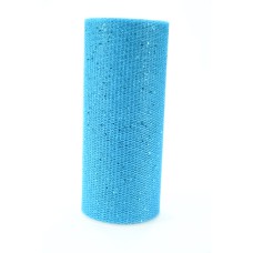 6 Inch Wide x 10 Yard Net, Turquoise Glittered (1 Spool) SALE ITEM