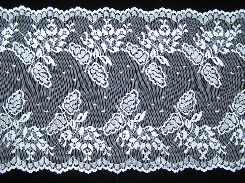 ,,,Triple Lace   3 inch gathered 1 yds White/Peach/white 