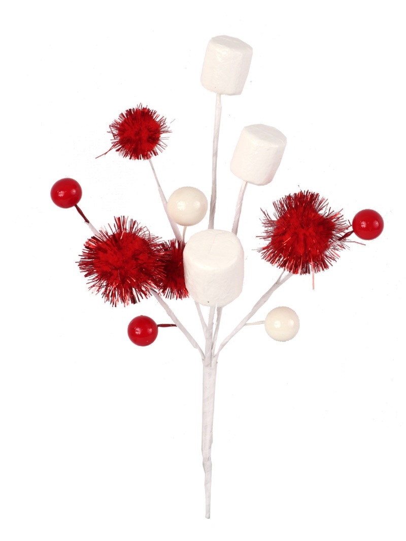 White Glitter Berry Picks - Picks + Sprays - Florals - Craft Supplies