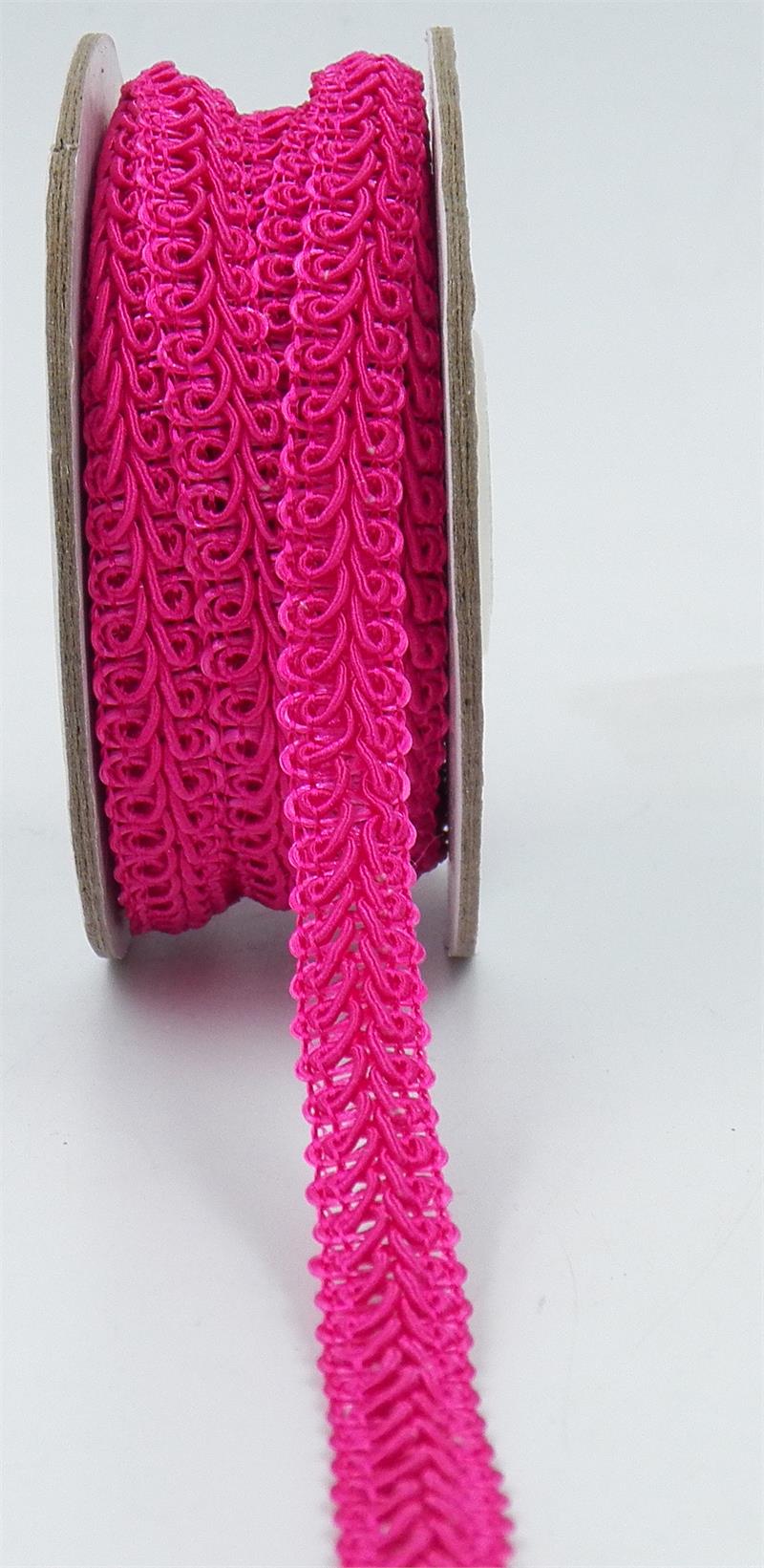 Braid Gimp Trim 1/2 Inch Braided Cord Scalloped Edge Braid Rick Rack Trim  for Sewing, Pillows, Home Curtain (10 Yards, Pink)