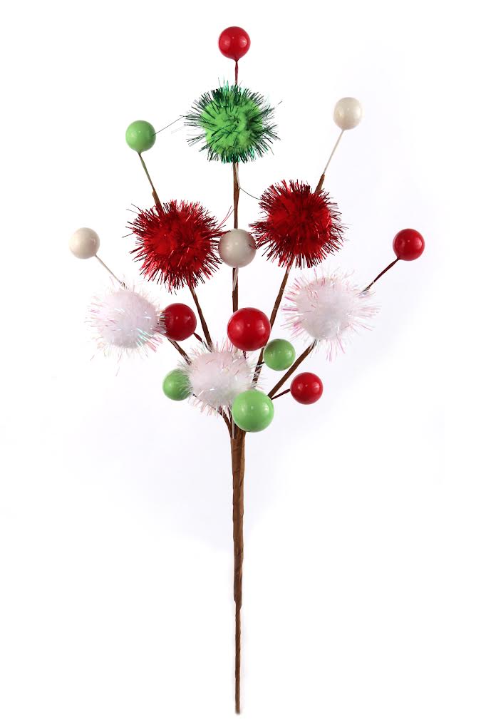  30 Pieces Artificial Holly Berry Stem Picks with