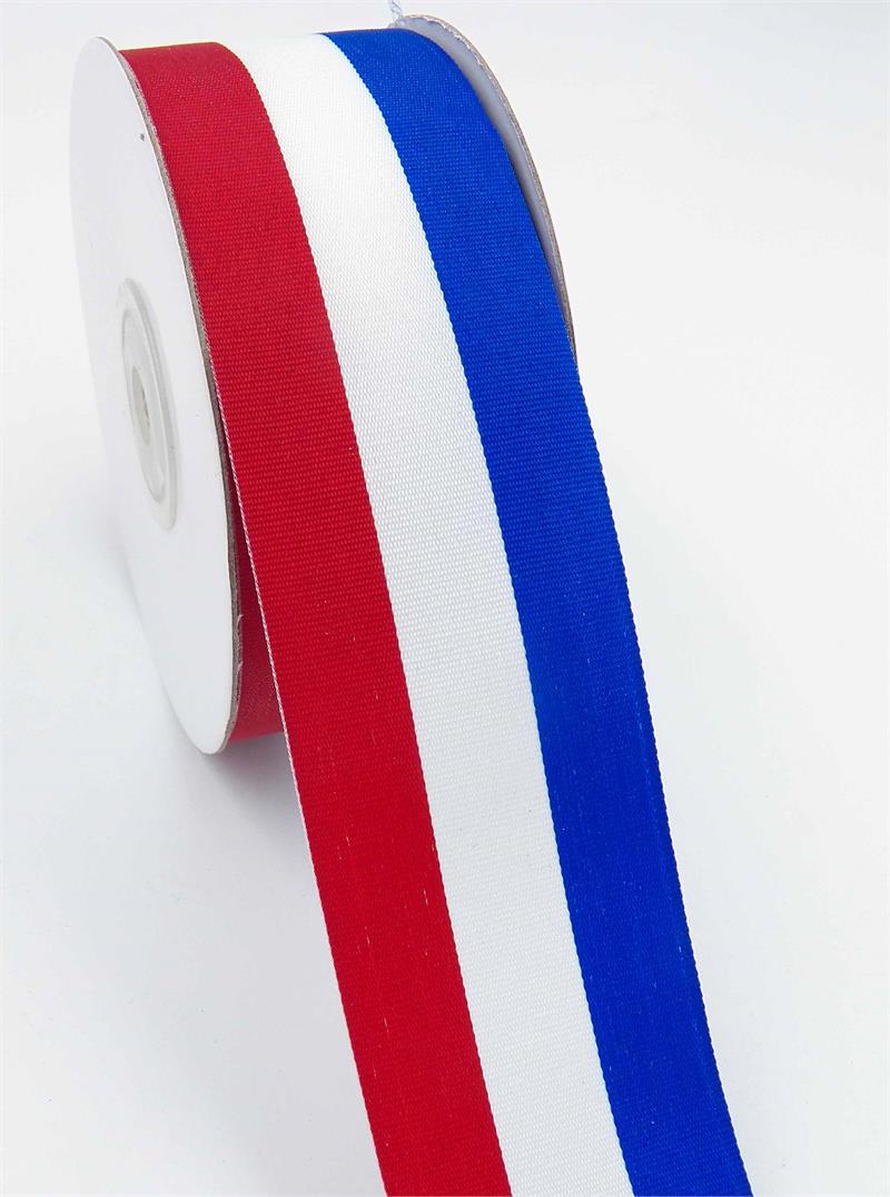 Patriotic Decor - Red White Blue Grosgrain Ribbon 1 ½ Inch - Special Price:  $7.29/Spool
