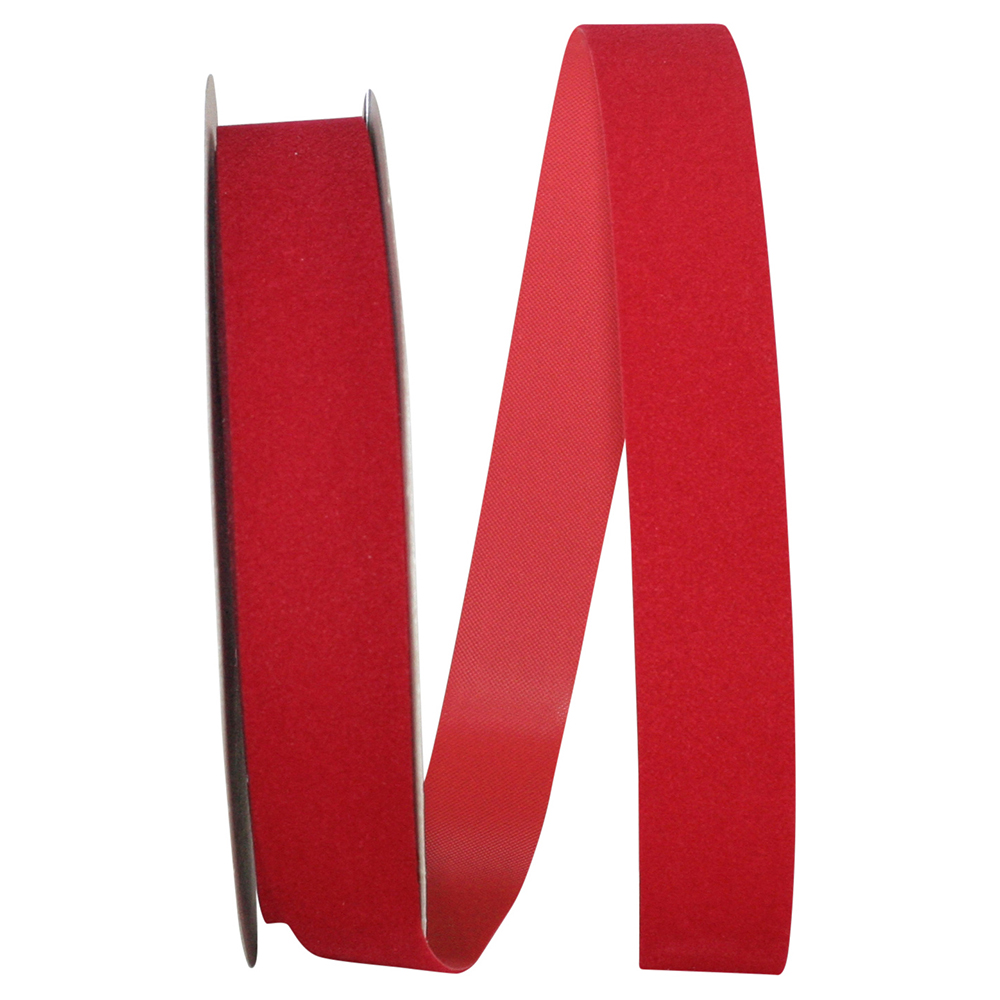 1-5/16 Red Veltex flocked polypropylene outdoor ribbon