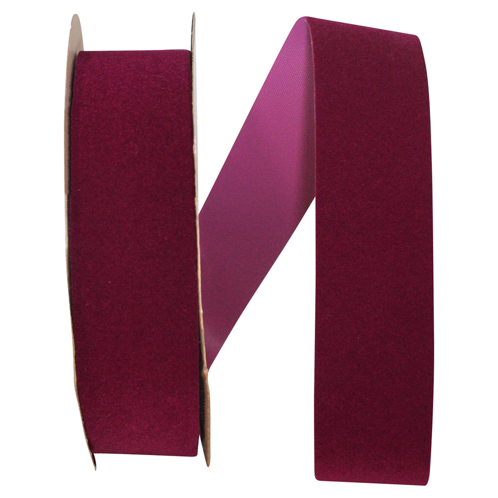 Burgundy Red Veltex 1 3/8 inch x 25 Yards Ribbon - by Jam Paper