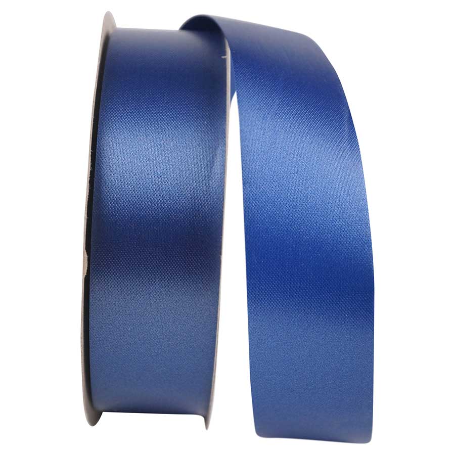 Blue Ribbon, Dark Royal Blue Satin Ribbon 1 1/2 Inches Wide X 8 Yards,  Single-face 