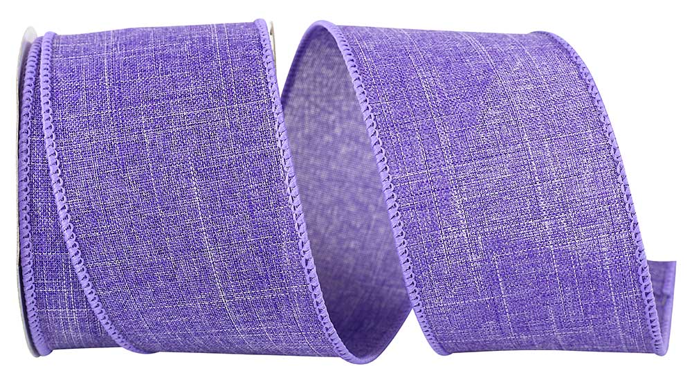 Ribbon - Velvet Color Wired Edge, Purple, 2-1/2 Inch, 10 Yards