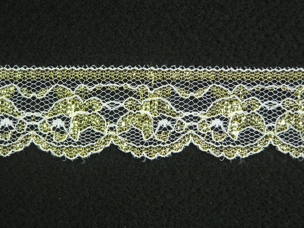 White Galloon Lace Trim with Lace Ribbon Lace - 2.5 (WT0212U05) 