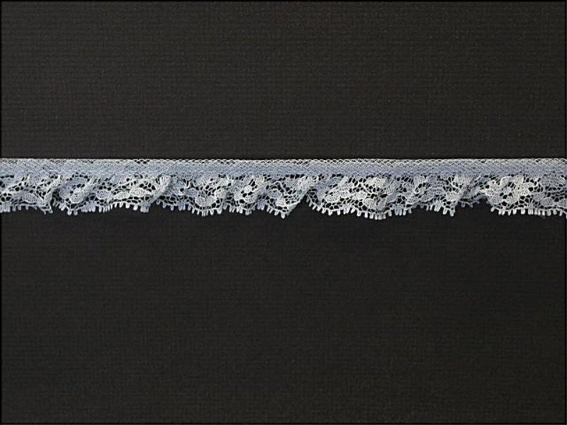 white gathered lace trim