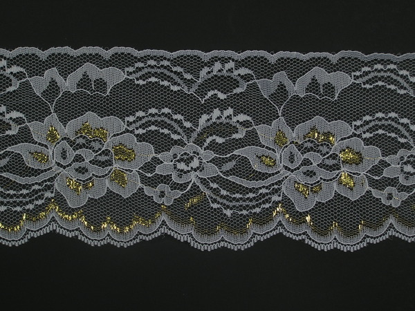 White Galloon Lace Trim with Lace Ribbon Lace - 2.5 (WT0212U05)