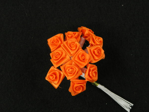 Lot 144pcs Burgundy Satin Ribbon Roses Flowers 12mm 1/2" 1/2 Inch on Wire Stem 