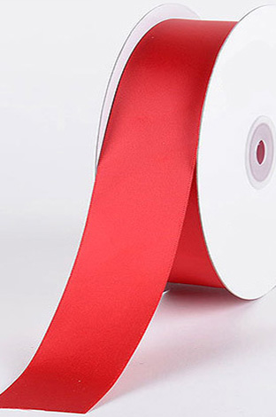 Red Single Faced Satin Ribbon, 1-1/2 Inch Wide x Bulk 25 Yards, Wholesale  Ribbon and Bows