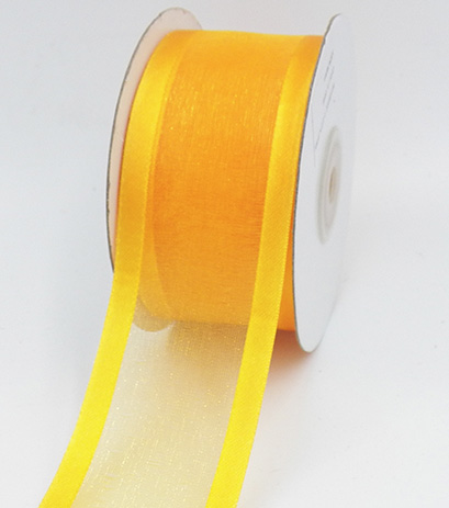 Orange Satin Wired Ribbon 1 1/2 X 25 Yards