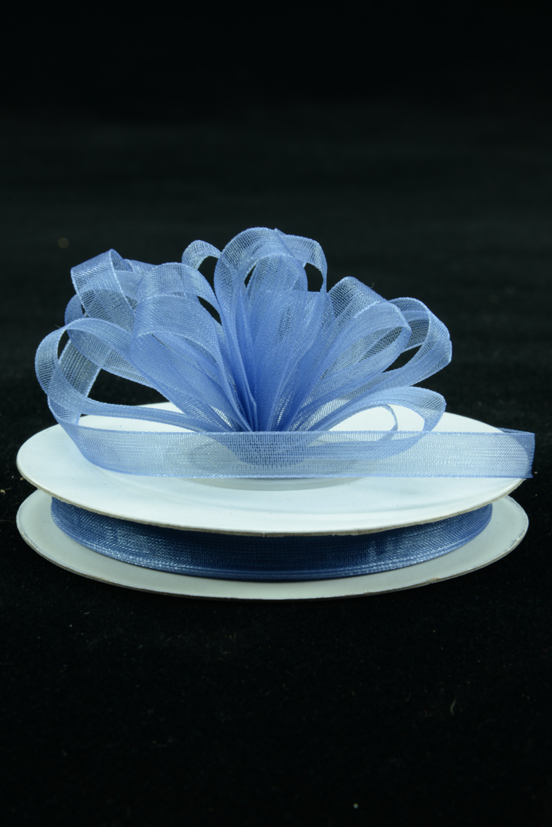 Smoke Blue Organza Ribbon, 3/8 Inch x Bulk 25 Yards, Wholesale Ribbon ...