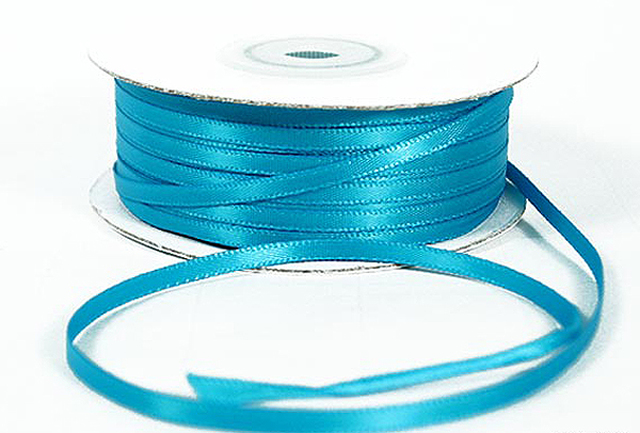 1/8 Inch Double Faced Satin Ribbon - Aqua - 100 Yard Spool
