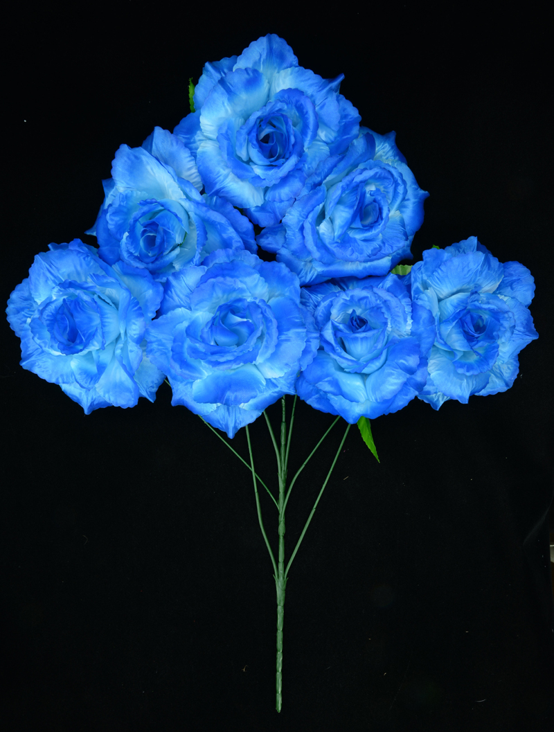 BnP Royal Blue Silk Carnation Bush – 12 Blooms, 17" Tall – Indoor/Outdoor Faux Decor