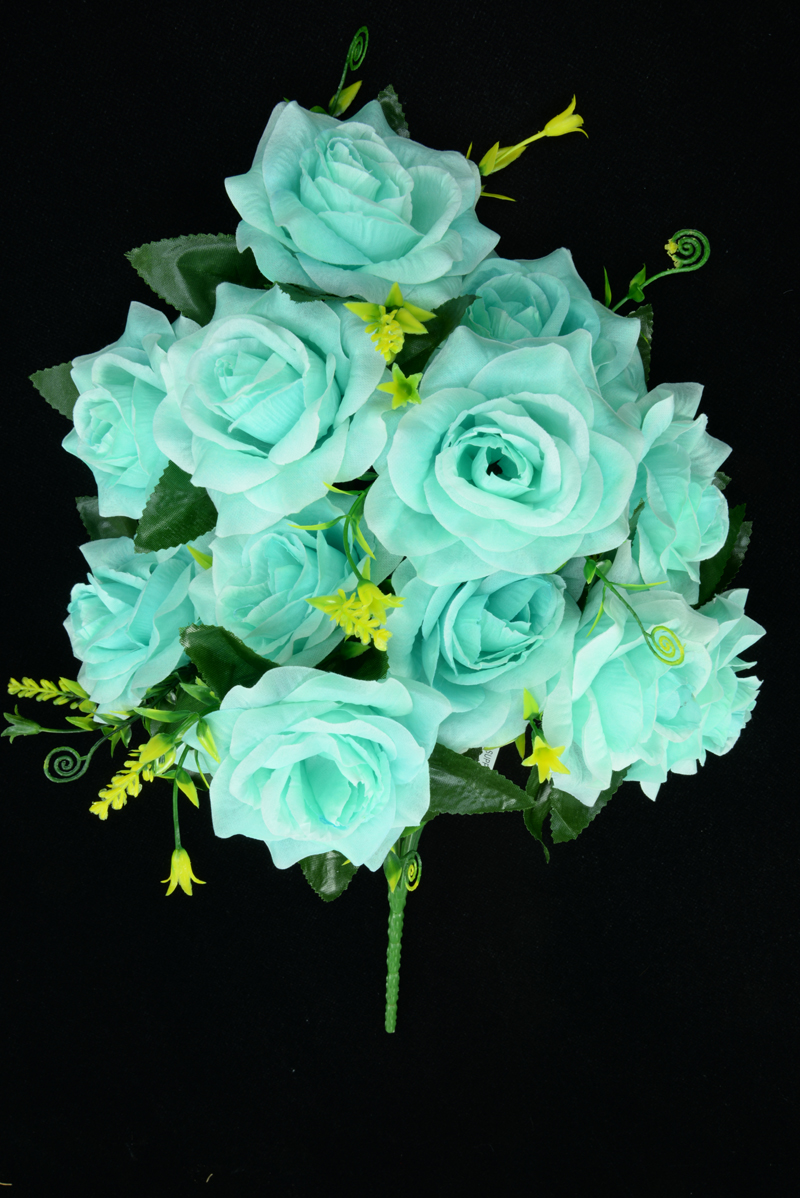 4 Bushes Turquoise Artificial Giant Silk Chrysanthemum Flowers Wedding Supply 