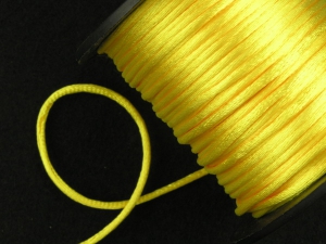 Round Satin Cord, Yellow, 1/16 Inch x 50 Yards (1 Spool) SALE ITEM