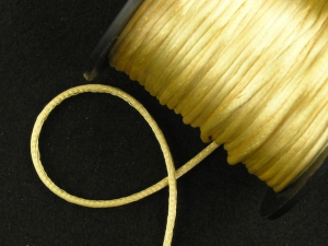 Round Satin Cord, Old Gold, 1/16 Inch x 50 Yards (1 Spool) SALE ITEM