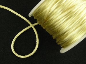 Round Satin Cord, Lt. Gold, 1/16 Inch x 50 Yards (1 Spool) SALE ITEM