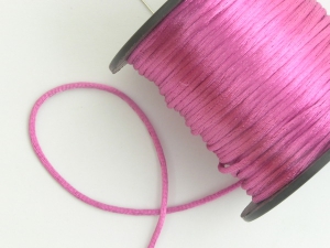Round Satin Cord, Fuchsia, 1/16 Inch x 50 Yards (1 Spool) SALE ITEM