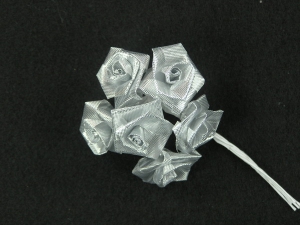 Large Ribbon Rose, silver (lot of 12 bunches) SALE ITEM