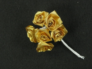 Large Ribbon Rose, gold (lot of 12 bunches) SALE ITEM