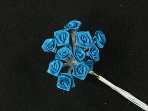 Medium Ribbon Rose, turquoise (lot of 12 bunches) SALE ITEM