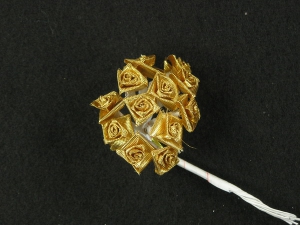 Medium Ribbon Rose, gold (lot of 12 bunches) SALE ITEM