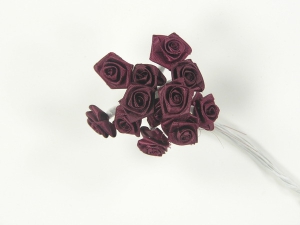 Medium Ribbon Rose, burgundy (lot of 12 bunches) SALE ITEM