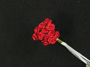 Small Ribbon Rose, red (lot of 12 bunches) SALE ITEM