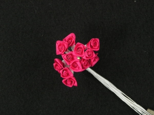 Small Ribbon Rose, fuchsia (lot of 12 bunches) SALE ITEM