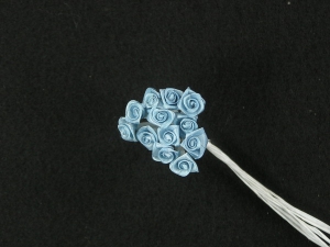 Small Ribbon Rose, blue (lot of 12 bunches) SALE ITEM