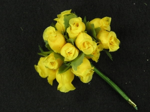 Miniature Ribbon Rose, yellow (lot of 12 bunches) SALE ITEM