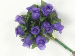 Miniature Rose Buds, purple (lot of 12 bunches) SALE ITEM
