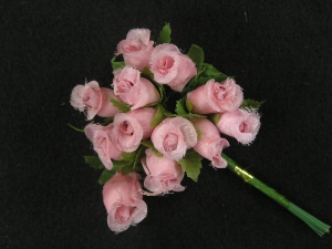 Miniature Rose Buds, mauve (lot of 12 bunches) SALE ITEM