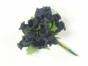 Miniature Rose Buds, black (lot of 12 bunches) SALE ITEM