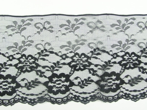 7.5 inch Flat Lace, black (25 yards) MADE IN USA