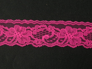 2 Inch Flat Lace, Fuchsia (50 Yards) MADE IN USA
